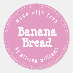 Sticker Rond Pain aux Bananes Maison Moderne Rose Fuchsia