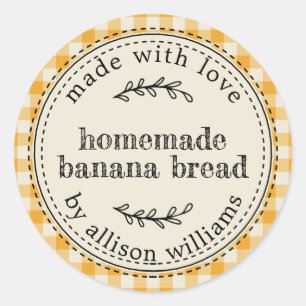 Sticker Rond Pain aux Bananes Maison Rustique Mellow Yellow Vér