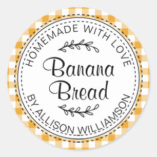 Sticker Rond Pain aux Bananes Maison Rustique Mellow Yellow Vér