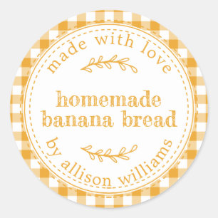 Sticker Rond Pain aux Bananes Maison Rustique Mellow Yellow Vér