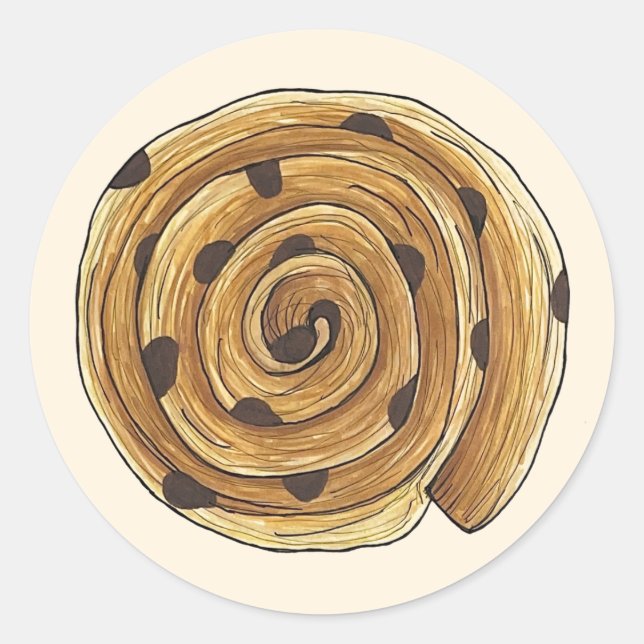 Sticker Rond Pain Aux Raisins Pâtisserie française Boulangerie  (Devant)