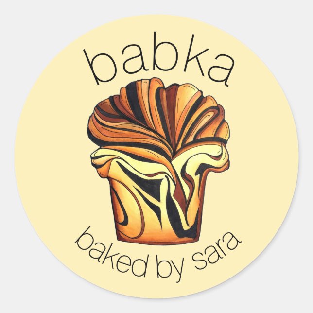 Sticker Rond Pain De Babka Fait Maison, Cuisiné Par La Cuisine  (Devant)