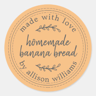 Sticker Rond Pain de banane maison rustique orange