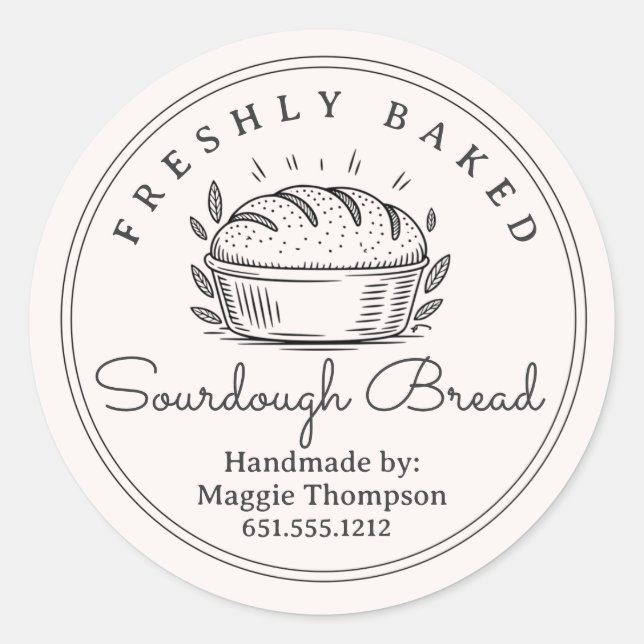 Sticker Rond Pain de campagne au levain (Devant)