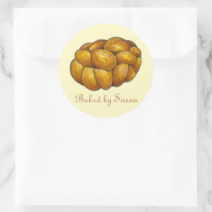 Sticker Rond Pain De Challah Juif Fabriqué Maison Bu Par