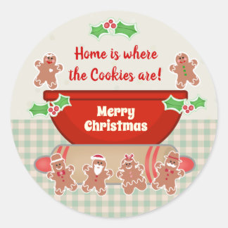 Sticker Rond Pain d'épice de Noël Personnalisé Boulangerie drôl