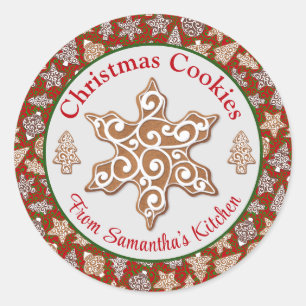 Sticker Rond Pain d'épices biscuits de Noël faits maison