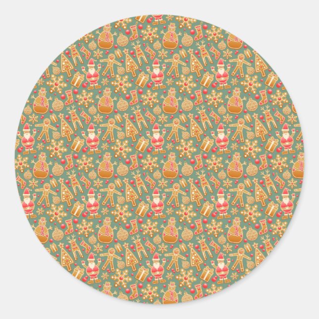 Sticker Rond Pain d'épices/biscuits/Noël (Devant)