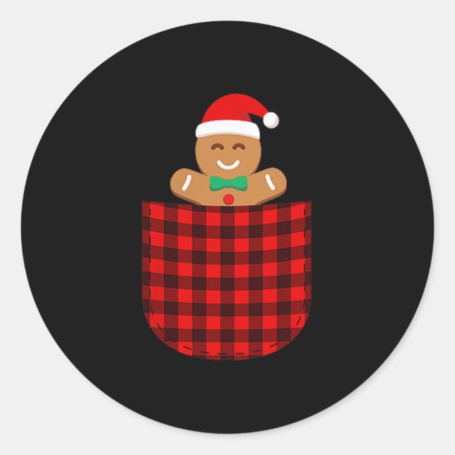 Sticker Rond Pain d'épices Cookie Buffalo Red Plaid Cket Christ (Devant)