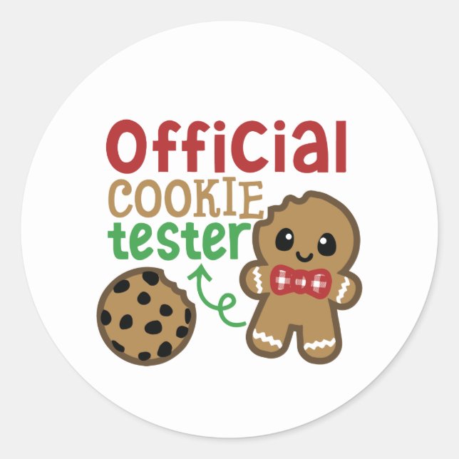 Sticker Rond Pain d'épices de l'testeur de cookies officiel (Devant)