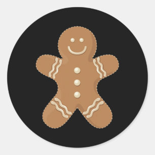 Sticker Rond Pain d'épices Homme Cookie Biscuit Fun Nourriture