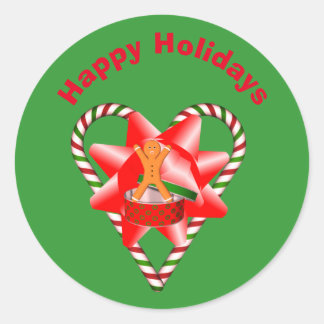 Sticker Rond Pain d'épices homme Noël