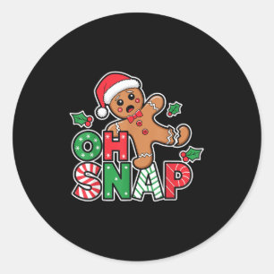 Sticker Rond Pain d'épices Homme Oh Snap Noël Funny Cookie Bak