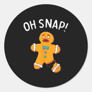 Sticker Rond Pain d'épices Homme Oh Snap Noël Funny Cookie Bak