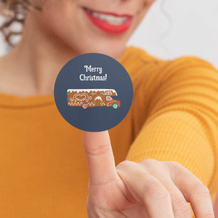 Sticker Rond Pain d'épices RV Classe C Camping Noël