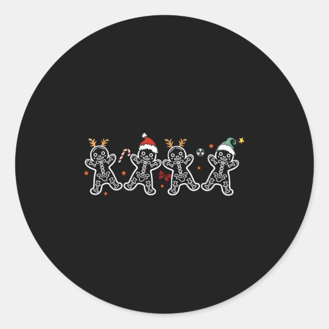 Sticker Rond Pain d'épices Squelette Noël Radiologie Shir Xray (Devant)