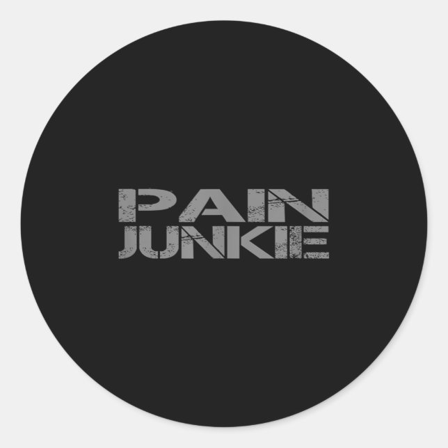 Sticker Rond Pain Junkie Bjj, Wrestling, Judo, Boxing, Mma Moti (Devant)