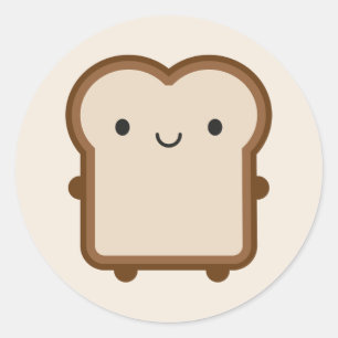Sticker Rond Pain Kawaii / Toast
