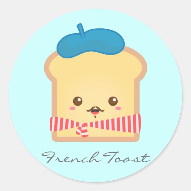 Sticker Rond Pain perdu mignon et heureux (Devant)