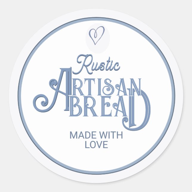 Sticker Rond PAIN RUSTIQUE ARTISAN Farmhouse Bleu frais cuit (Devant)