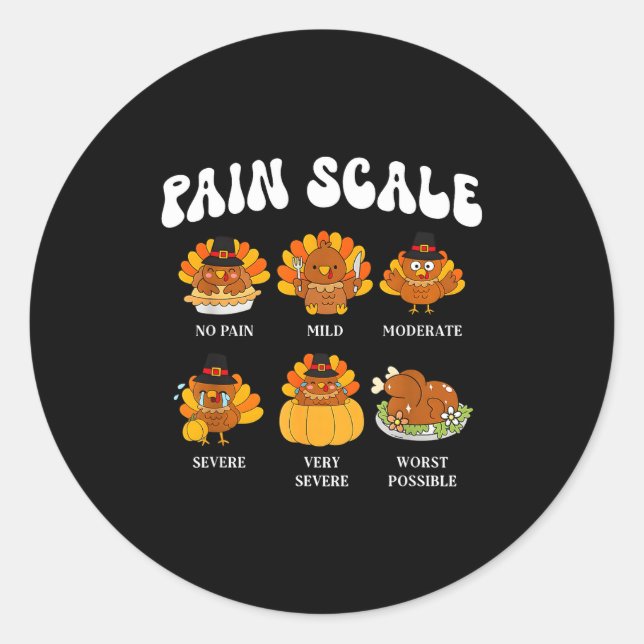 Sticker Rond Pain Scale Turkey Pain Essment Trauma Nurse Thanks (Devant)