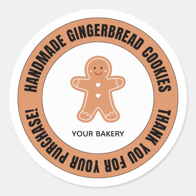 Sticker Rond Pains d'épice Merci pour votre commande (Devant)