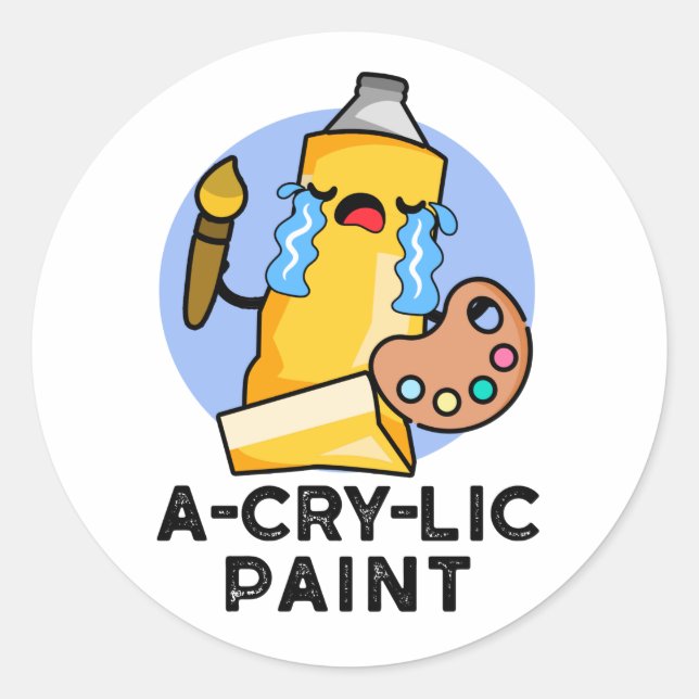 Sticker Rond Paint amusant Artiste Pun (Devant)