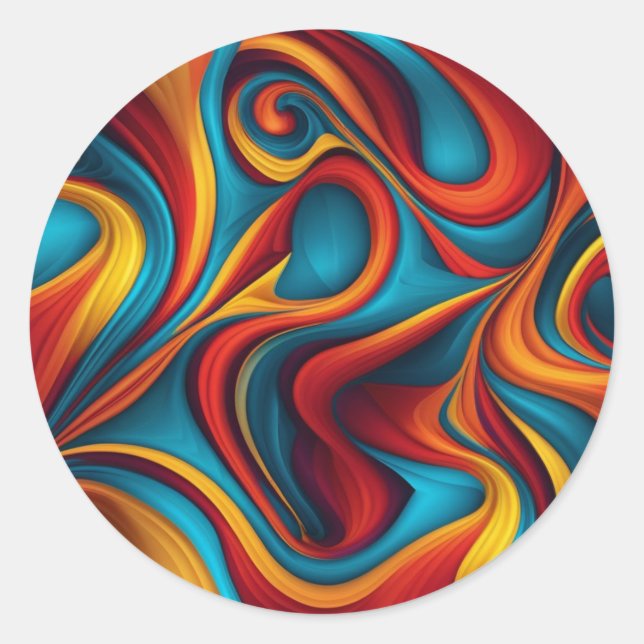 Sticker Rond Paint Swirl Abstrait (Devant)