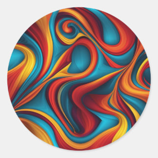 Sticker Rond Paint Swirl Abstrait