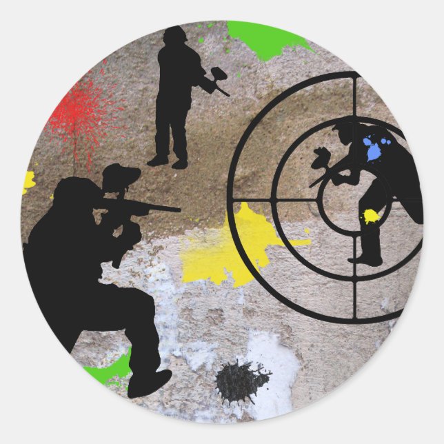 Sticker Rond Paintball de guérilla urbaine (Devant)