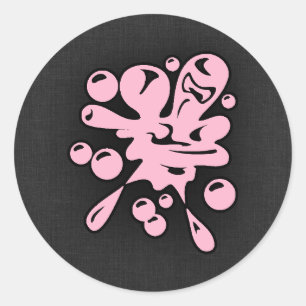 Sticker Rond Paintball rose clair