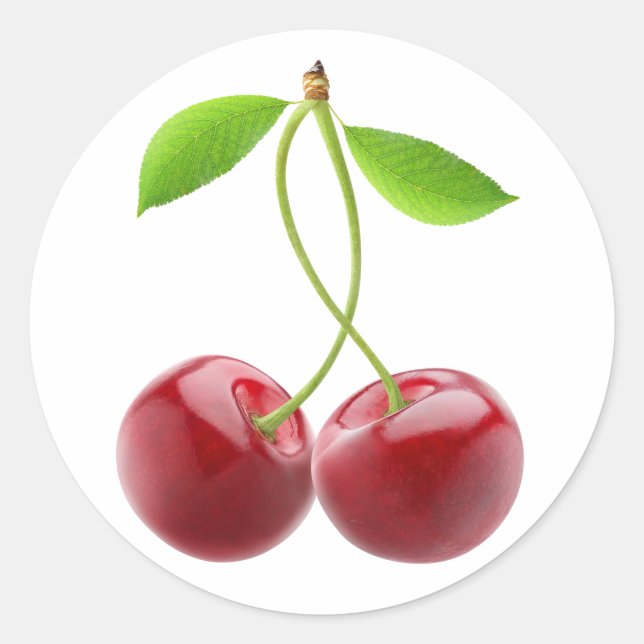 Sticker Rond Paire de cerises douces (Devant)
