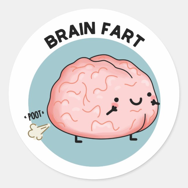Sticker Rond Paire de cerveau amusant Anatomie Pun (Devant)