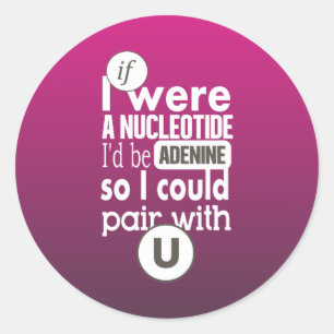 Sticker Rond Paires d'adénine de nucléotide de biologie avec
