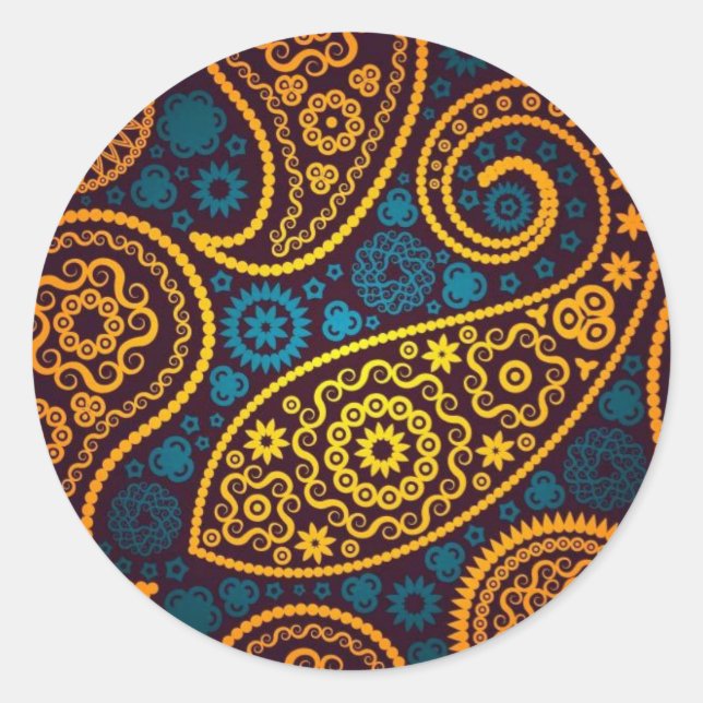 Sticker Rond Paisley (Devant)