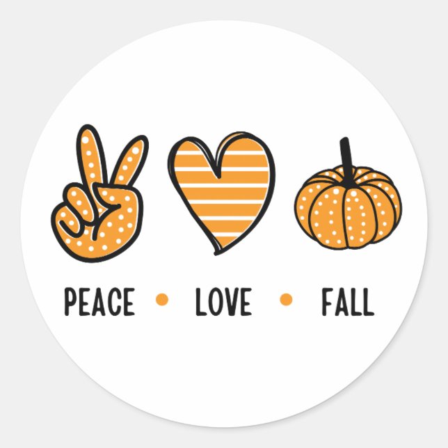 Sticker Rond Paix amour chute (Devant)