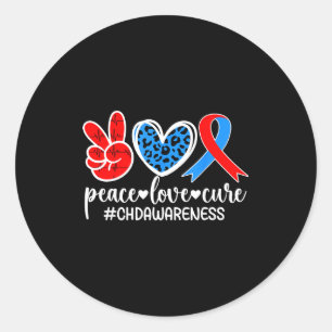 Sticker Rond Paix Amour Cure Sensibilisation Chd Maman D'un Gue