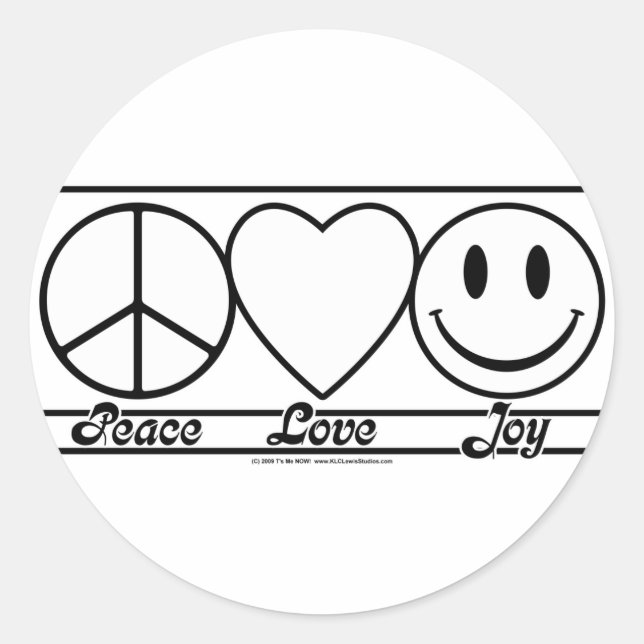 Sticker Rond Paix Amour et Joie (Devant)