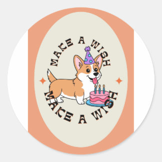 Sticker Rond Paix, Amour & Fêtes de Chiots