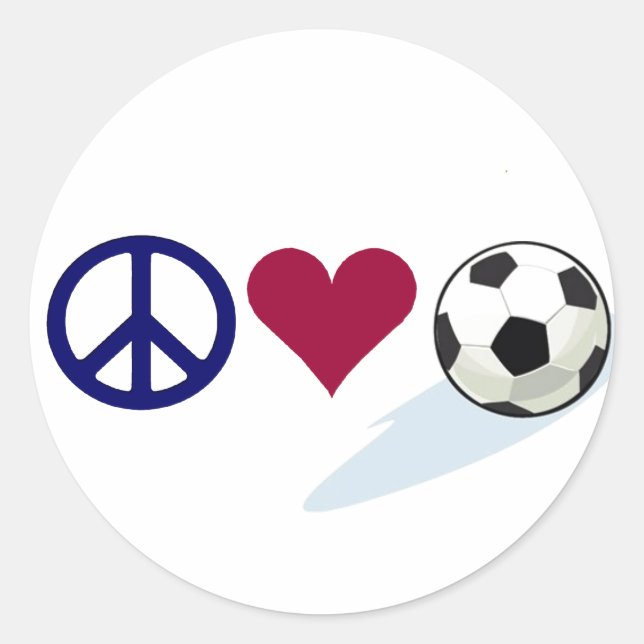 Sticker Rond paix - amour - football (Devant)