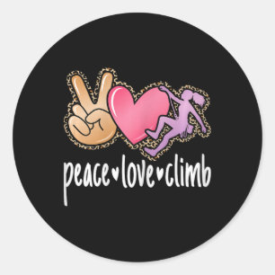 Sticker Rond Paix Amour Grimpe Escalade Jolies Femmes Grimpeuse
