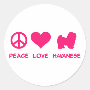 Sticker Rond Paix, Amour, Havanais