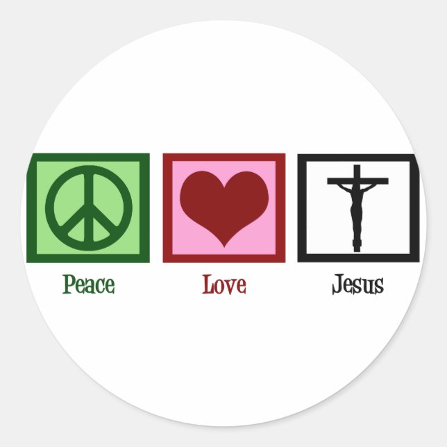 Sticker Rond Paix amour Jésus (Devant)