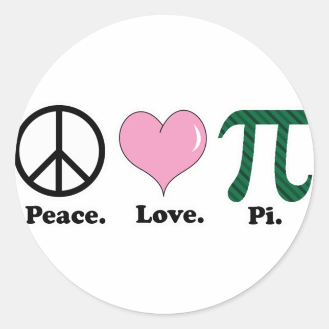 Sticker Rond paix amour pi (Devant)