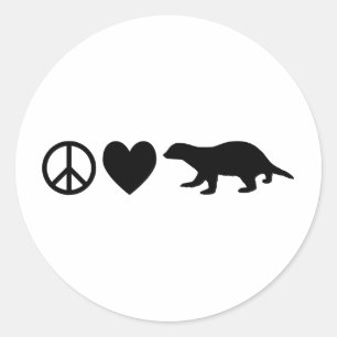 Sticker Rond Paix, Amour & Rataels