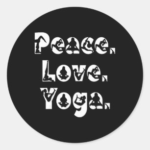 Sticker Rond Paix Amour Yoga Pleine Conscience Zen Méditation Y