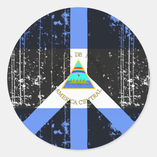 Sticker Rond Paix Au Nicaragua (Devant)