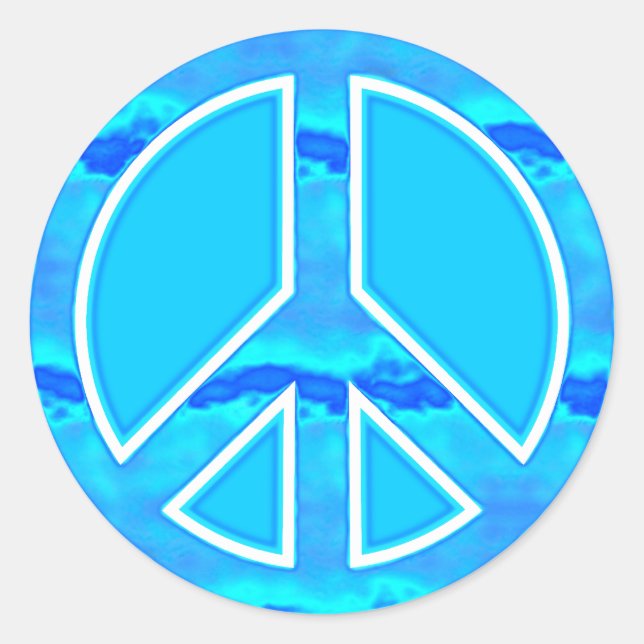 Sticker Rond Paix Bleue Glacée (Devant)
