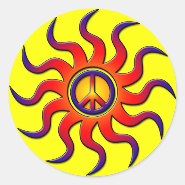 STICKER ROND PAIX COLORÉE (Devant)