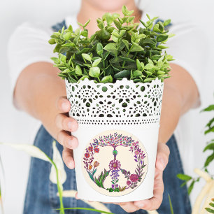 Sticker Rond Paix colorée Floral Cute Boho Hippie Wholesome